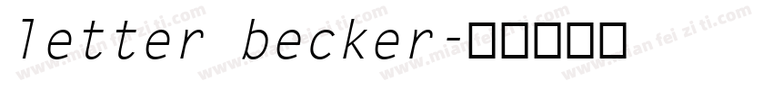 letter becker字体转换